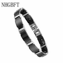 NHGBFT Stainless Steel Women Bracelets For Mens Black Ceramic Health Care Energy Magnetic Bracelet Male Jewelry 2024 - buy cheap