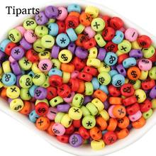 100pcs/Mixed Letter Acrylic Beads Round  Alphabet Symbol Cube Cross Spacer Beads For Jewelry Making Handmade Diy Bracelet 2024 - buy cheap