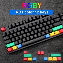 12Pcs/Set PBT Light-proof Color Matching Mechanical Keyboard Keycaps Replacement for Cherry MX Mechanical Keyboard Keycap 2024 - buy cheap