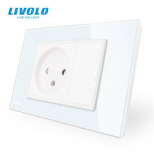 Livolo Israel Power Socket Sensor ,White/Black Crystal Glass Panel, AC 110~250V 16A Wall Power Israel Socket, VL-C9C1IL-11 2024 - buy cheap