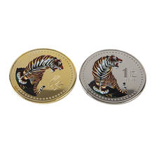 2022 ano de tigre moeda comemorativa do zodíaco chinês moedas ano tigre lembrança colorida presentes 2024 - compre barato