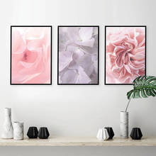 Arte de parede decorativa com flores rosas, pintura de paisagem, tela nórdica, posteres impressos para decoração de corredor, sala de estar 2024 - compre barato