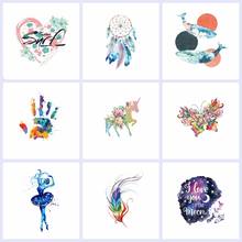 Feather Patches Stickers Iron On Transfers Patch For Shirt Hoodie Clothing Flower Patches Applique Vinyl Heat Transfer Patch Diy 2024 - buy cheap