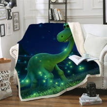 Mantas de dinosaurios de dibujos animados para la siesta, sábana para cama, funda para sofá de 150x200cm, para viaje en coche, cuna, avión 2024 - compra barato