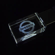 NISSAN Crystal USB Glass Pendrive 2.0 Memory Stick Pen Drive 32GB 16GB 8GB 4GB 128GB LED Car Logo USB Flash Drive U Disk Gifts 2024 - buy cheap