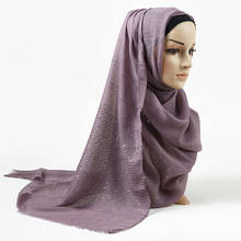 New Glitter Stripe Sequins Viscose Scarves And Wraps Plain Muslim Hijab Headband Fringe Headscarf Arab Islam Long Shawl 70x180cm 2024 - buy cheap