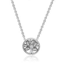 Clear CZ Tree of Life Pendant Necklaces for Women Chain Choker 925 Sterling Silver Necklaces Jewelry Family Statement Necklaces 2024 - buy cheap