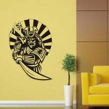 Kendo adesivo de parede japonês ninja poster vinil arte decalques da parede decoração para casa mural kendo samurai decalque 2024 - compre barato