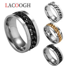 Anillos de torneado estilo Punk Rock de descompresión de acero inoxidable para hombre joyería cadena de enlace de fiesta Simple anillo macho 5 colores tamaño 6-12 2024 - compra barato