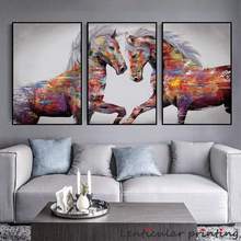 Lienzo de semental de grafiti colorido, póster de caballo abstracto, arte de pared abstracto Vintage, decoración de habitación, arte de pared de lona de Animal 2024 - compra barato