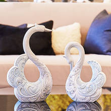 Simple moderno cisne de resina adornos de regalos para boda hogar sala de estar Mesa muebles artesanías Hotel Oficina escritorio decoración de figuritas 2024 - compra barato