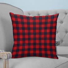 Plaid Red Black Buffalo Check Printed Throw Pillow Case Plush fabric Pillowcase Home Decorative Pillow Hot 2024 - buy cheap