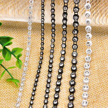 5 Yards Rhinestone Trimming 2.5-5Mm Crystal 1 Row Wire Diamond Chain Sew Clothing Diy Wedding Dress Decor Shoes Bags Accessories 2024 - buy cheap