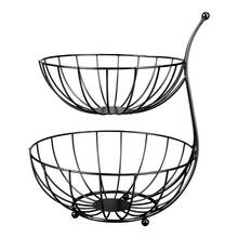 1Pc Iron Art Basket Double Layers Fruit Storage Basket Restaurant Metal Basket Snack Metal Basket Fruit Basket 2024 - buy cheap