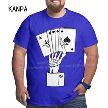 Kanpa, 100% хлопок, футболки с игральными картами для больших мужчин, с рисунком, Мужская одежда, топы для тренировок, размер d, футболка с каркасом, размера плюс 2024 - купить недорого