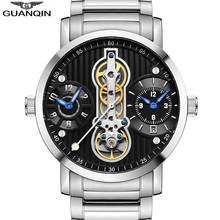 GUANQIN Automatic Tourbillon mechanical watches men Skeleton watch luxury waterproof sport Relogio Masculino 2024 - buy cheap