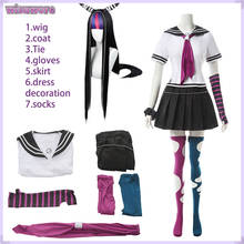 Anime Cosply DanganRonpa 2 Goodbye Despair Ibuki Mioda Cosplay Costumes Wig Jk Uniform School Skirt Suit Halloween for Women 2024 - buy cheap