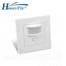 HoneyFly инфракрасный датчик движения Сенсор Переключатель 220V 300W ПВХ встроенные настенные лампы ИК Сенсор переключатель времени Автоматическое включение/выключение 2022 - купить недорого