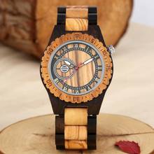 Circle Geometric Dial Wooden Watch Men's Watches Natural Full Woody Bangle Clock Male Quartz Wristwatch Reloj de madera 2020 NEW 2024 - buy cheap