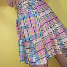 Summer Gothic Grunge Skirt Women High Waist Harajuku High Street Y2k Skirt Female Gradient Color Plaid Sweet Pleated Skirt 2021 2024 - buy cheap