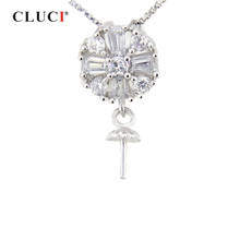 Collar CLUCI DE PLATA 925 con colgante de perlas de montaje para mujer, fabricación de joyas, colgante de abalorios de plata fina 925 SP042SB 2024 - compra barato