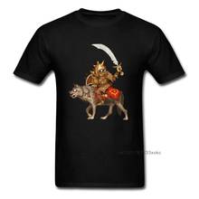 Camiseta con estampado de Goblin Wolf para hombre, Camisetas estampadas en 3D de dibujos animados, camisetas negras, ropa 100% de algodón, regalo de cumpleaños 2024 - compra barato