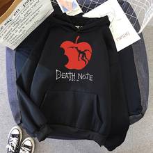 Moletom death note com capuz unissex, camiseta básica casual com capuz 2024 - compre barato