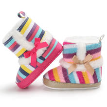 Newborn Baby Rainbow Wool Infant Cotton Padded Shoes Boots for Winter and Snow 0-18M 2024 - buy cheap