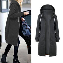 Autumn Winter Coat Women Casual Long Zipper Hooded Jacket Hoodies Sweatshirt Vintage Plus Size Outwear Coat 5XL 2024 - buy cheap