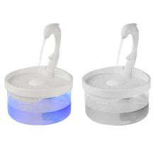 Bebedouro para gato de estimação, 2l, fonte de água com usb, automático, com luz led, para pescoço de golfinho, pet 2024 - compre barato