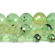 Natural Hard Faceted Green Prehnite Round Loose Beads Strand 6/8/10/12MM For Jewelry DIY Making Necklace Bracelet 2024 - buy cheap