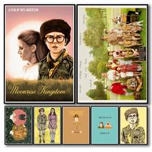 36 Designs Wes Anderson Movie Moonrise Kingdom Whitepaper Poster Home Decal Art Painting Wall Sticker for Coffee House Bar 2024 - buy cheap