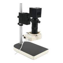 Microscópio de vídeo industrial digital com vga, câmera de montagem c + zoom de 100x c + 56 lâmpadas led de anel, 2.0mp, 1080p 2024 - compre barato