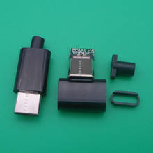 100 unids/lote DIY USB 3,1 tipo C 2,0, enchufe macho tipo USB-C, conector PCB 4 en 1, blanco y negro 2024 - compra barato