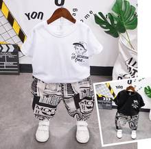 Kids Clothes Toddler Boys Clothing Set Children Summer Cartoon Kids sketch Tops Shorts Infantil Baby Suit 2-7years 2024 - buy cheap