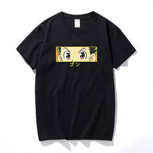 Camiseta de algodão com manga curta, camiseta masculina e feminina casual com olhos do caçador x, armário, roupa de anime 2024 - compre barato