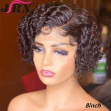 Water Wave Human Hair Wigs for Women Brazilian Curly Short Pixie Cut Wig T Part Lace Wigs Pre plucked Glueless Remy Wig 2024 - buy cheap