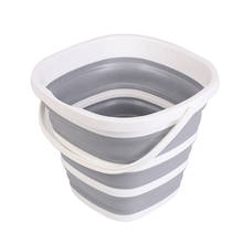 Silicone Bucket for Fishing Promotion Folding Bucket Car Wash Outdoor Fishing Supplies Square 10L Bathroom Kitchen Camp Bucket 2024 - buy cheap