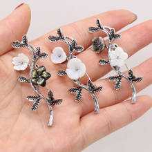 Vintage Alloy Cute Flower Brooch Pins Natural Shell Pendant for Women Jewelry Making Wedding Banquet Charms Brooches Gift 2024 - buy cheap