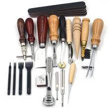37/18Pcs Leather Craft Tools Kit Hand Sewing Stitching Punch Carving Work Saddle Set Leathercraft Tool 2024 - buy cheap