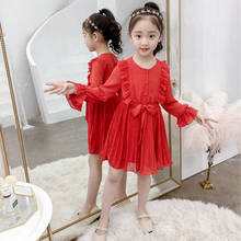 Girls Dress 2021 Autumn Kids Dresses For Girls Clothing Long Sleeve Chiffon Polka Dot Dress Children Clothes 4 6 8 10 12 Years 2024 - buy cheap