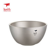 Keith 550ml Titanium Double-wall Bowl Outdoor Picnic Dinnerware 110g Ultraight Portable Camping Tableware Ti5354 2024 - buy cheap