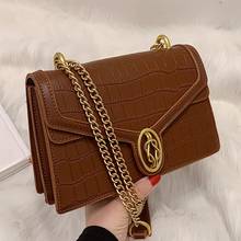 Crocodile pattern Square Crossbody bag 2021 New High-quality PU Leather Women's Designer Handbag Chain Shoulder Messenger Bag 2024 - buy cheap