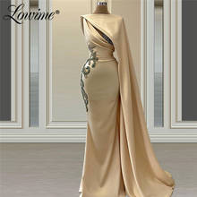 Lowime 2021 Custom Made Beaded Evening Gown Dubai Arabic One Shoulder Long Party Dresses Robe Longue Formal Evening Wear Vestido 2024 - buy cheap