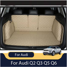 Car Travel Brand Custom Special Trunk Mats For Audi Q2 Q3 Q5 Q6 Durable Waterproof Leather Luggage Carpets For Audi SUV 2024 - buy cheap