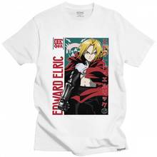 Edward Elric-Camiseta Fullmetal Alchemist para hombre, camisa de Anime japonés de algodón, camiseta de Manga corta, camiseta estampada 2024 - compra barato