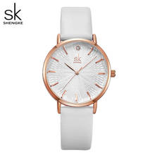 Shengke-Reloj analógico de cuarzo para Mujer, accesorio de pulsera elegante con correa de cuero, estilo informal, a la moda 2024 - compra barato