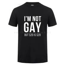 Забавная футболка для мужчин I'm Not геев But 20 is 20, бисексуал, лесбийский ЛГБТ, гей-Прайд вечеринка на день рождения, подарки, футболка 2024 - купить недорого