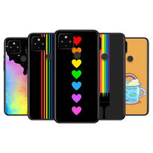 Fashion Rainbow Art Soft TPU Silicone Black Cover For Google Pixel 5 4A 5G 4 XL Phone Case 2024 - buy cheap