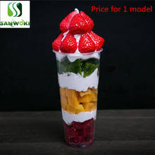 700ml Simulation mango Melaleuca Model fruit ice cream sample Fake Sundae window display fruits ice cream props for Decoration 2024 - buy cheap